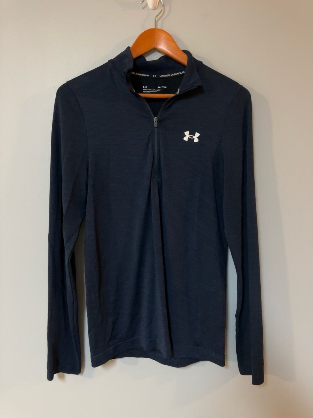 Under Armour HeatGear 1/4 Zip Pullover Shirt Women’s Small Blue Athletic Top